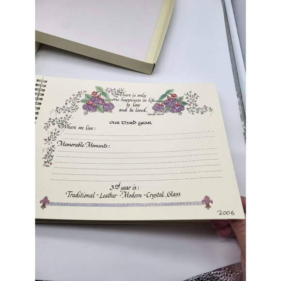 VTG 90s Our Wedding Anniversary Memory Book Floral Cottagecore Document *READ - Picture 10 of 15